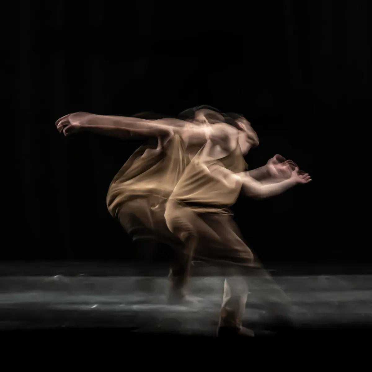 The abstract movement of the dance