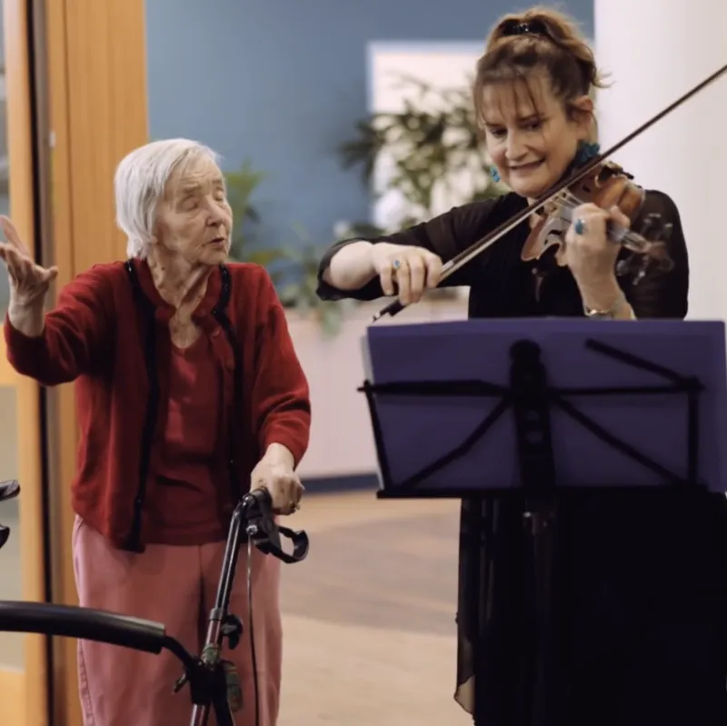 Violin performance at an aged care facility